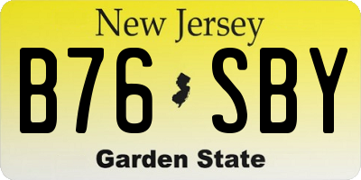 NJ license plate B76SBY