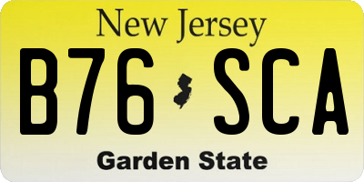 NJ license plate B76SCA