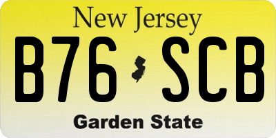 NJ license plate B76SCB