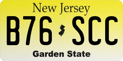 NJ license plate B76SCC