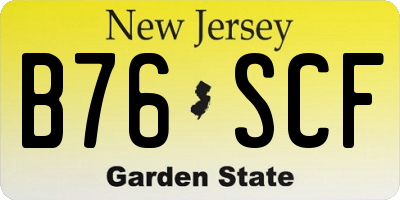 NJ license plate B76SCF
