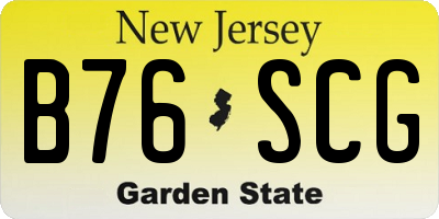 NJ license plate B76SCG