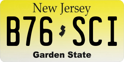 NJ license plate B76SCI