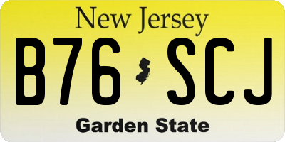 NJ license plate B76SCJ