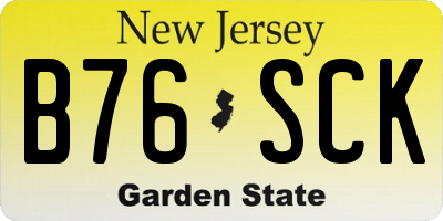 NJ license plate B76SCK