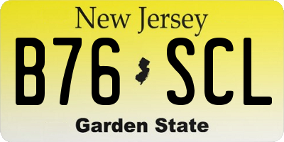 NJ license plate B76SCL