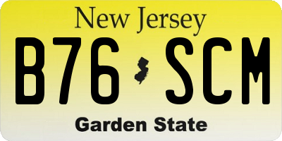NJ license plate B76SCM