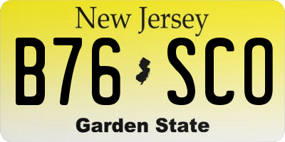 NJ license plate B76SCO