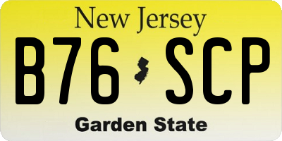 NJ license plate B76SCP