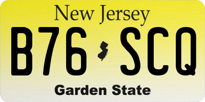 NJ license plate B76SCQ