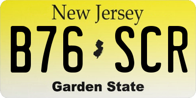 NJ license plate B76SCR