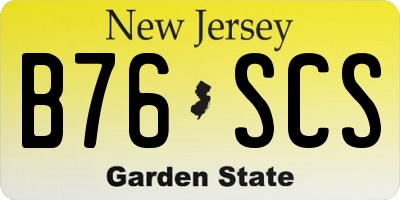 NJ license plate B76SCS