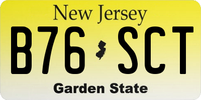 NJ license plate B76SCT