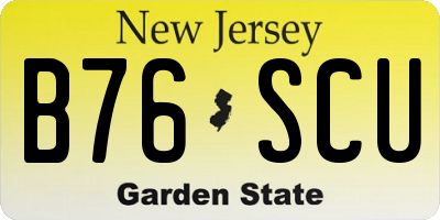 NJ license plate B76SCU