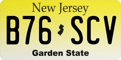 NJ license plate B76SCV