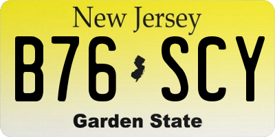 NJ license plate B76SCY