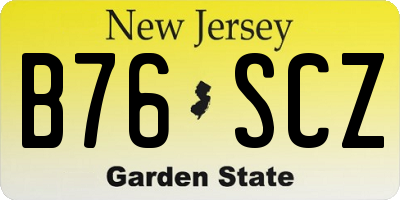 NJ license plate B76SCZ