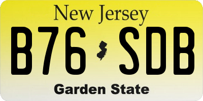 NJ license plate B76SDB
