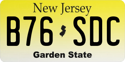 NJ license plate B76SDC