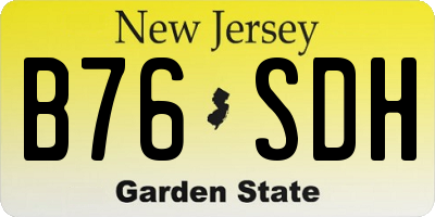 NJ license plate B76SDH