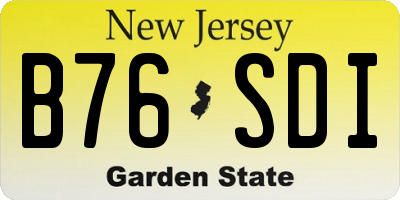 NJ license plate B76SDI