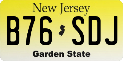 NJ license plate B76SDJ