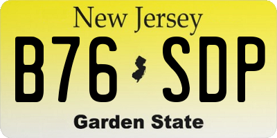 NJ license plate B76SDP