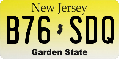 NJ license plate B76SDQ