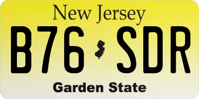 NJ license plate B76SDR