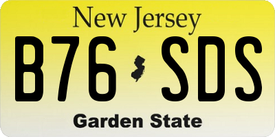 NJ license plate B76SDS