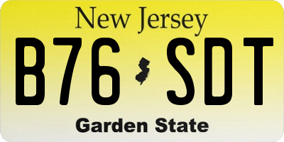 NJ license plate B76SDT