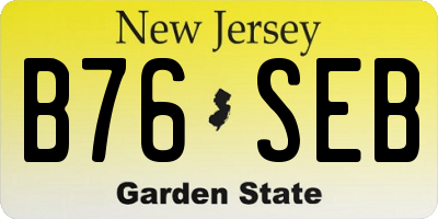 NJ license plate B76SEB