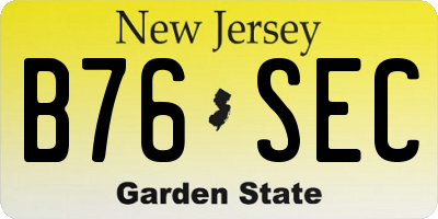 NJ license plate B76SEC