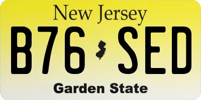 NJ license plate B76SED