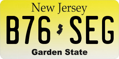 NJ license plate B76SEG