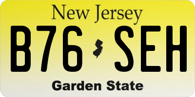 NJ license plate B76SEH