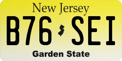 NJ license plate B76SEI