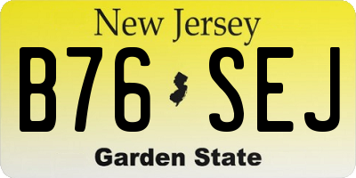 NJ license plate B76SEJ