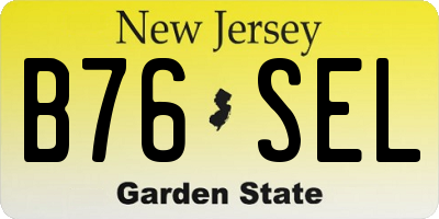 NJ license plate B76SEL