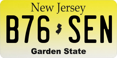 NJ license plate B76SEN