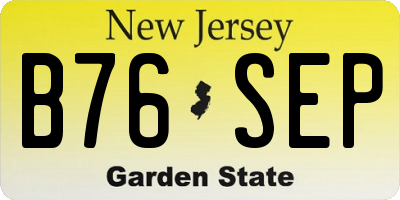 NJ license plate B76SEP