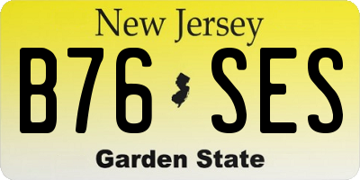 NJ license plate B76SES