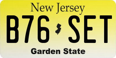 NJ license plate B76SET
