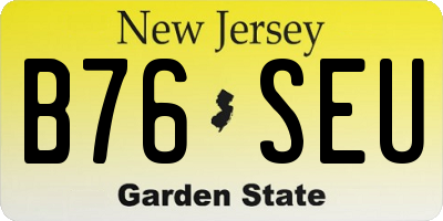 NJ license plate B76SEU