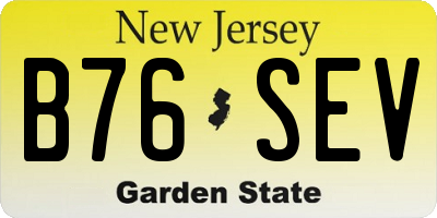 NJ license plate B76SEV