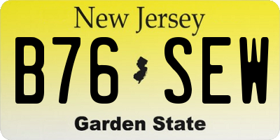 NJ license plate B76SEW