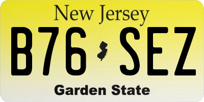 NJ license plate B76SEZ