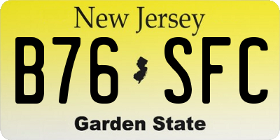 NJ license plate B76SFC