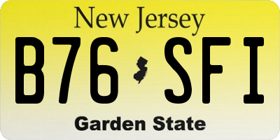 NJ license plate B76SFI