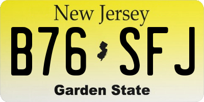 NJ license plate B76SFJ